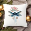 1pc, Short Plush Decorative Pillowcase, Watercolor Dragonfly And Plant Design, Single-Sided Printing, Perfect for Decorating Sofas, Living Rooms, Bedr
