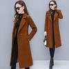 Women's Mid-Length Wool Coat - Warm, Simple, Long Sleeve for Spring, Autumn, and Winter
