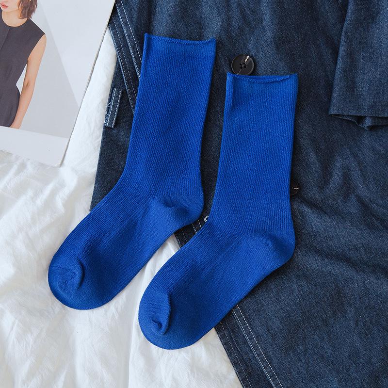 Новое поступление, женские хлопковые свободные носки в стиле ретро, зимние корейские дизайнерские рождественские носки в трубке