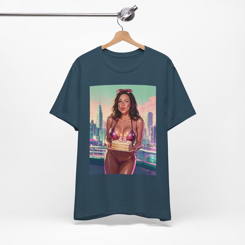 Футболка с принтом Kendra Lust Bikini Birthday Pinup | Футболка Streetwear с графикой GTA 6