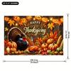 1pc Thanksgiving banner, ideal decoration for holiday parties, Thanksgiving turkey and pumpkin scenes