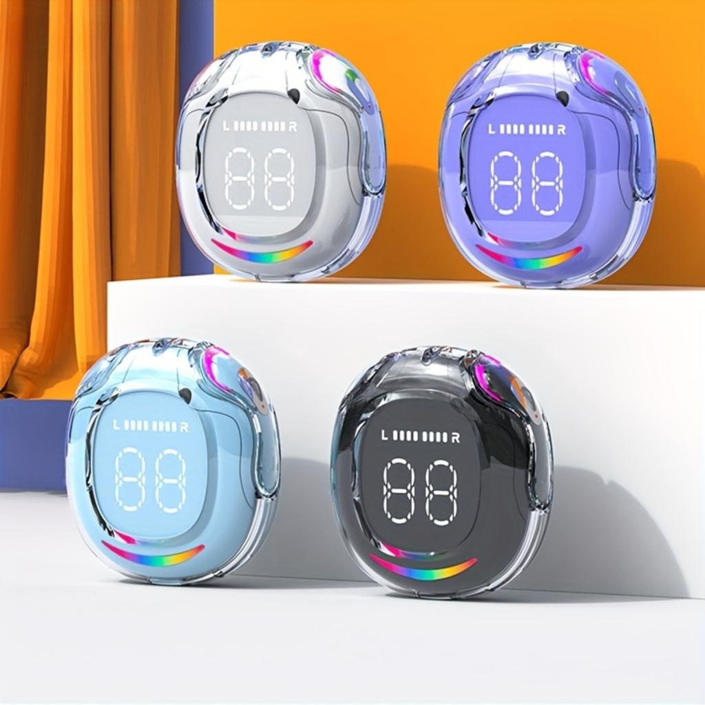 Полностью беспроводные наушники с LED-дисплеем заряда батареи и эргономичным дизайном