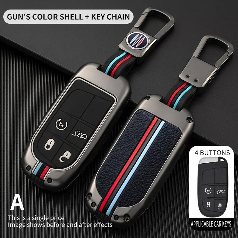 Металлический чехол-брелок для автомобильного ключа для Jeep Renegade Compass Grand Cherokee Для Chrysler 300C Wrangler Dodge Автоаксессуары