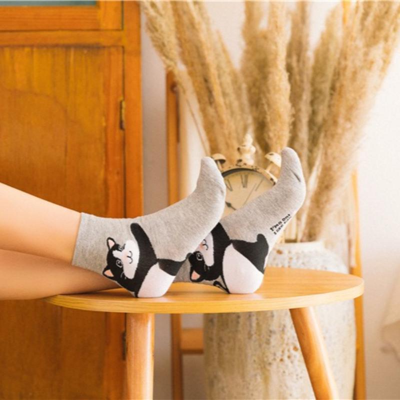 Новые женские счастливые смешные милые мультяшные носки с 3D рисунком кролика, собаки, кошки, медведя, панды, унисекс, спортивные, хипстерские соккен