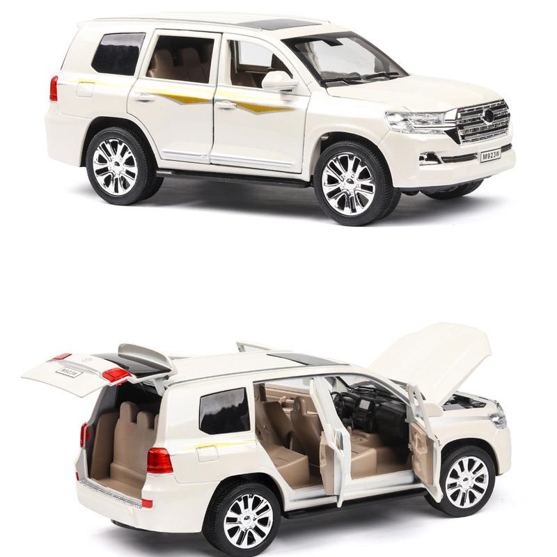 1/24 масштаб Land Cruiser, литая под давлением модель автомобиля, игрушечный автомобиль с откатным механизмом, звуком и светом для детей, коллекция подарков для мальчиков и девочек