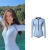 Swimsuit Women'S One-Piece Long Sleeve Sun Protection Diving Surfing Beach Hot Spring Vacation