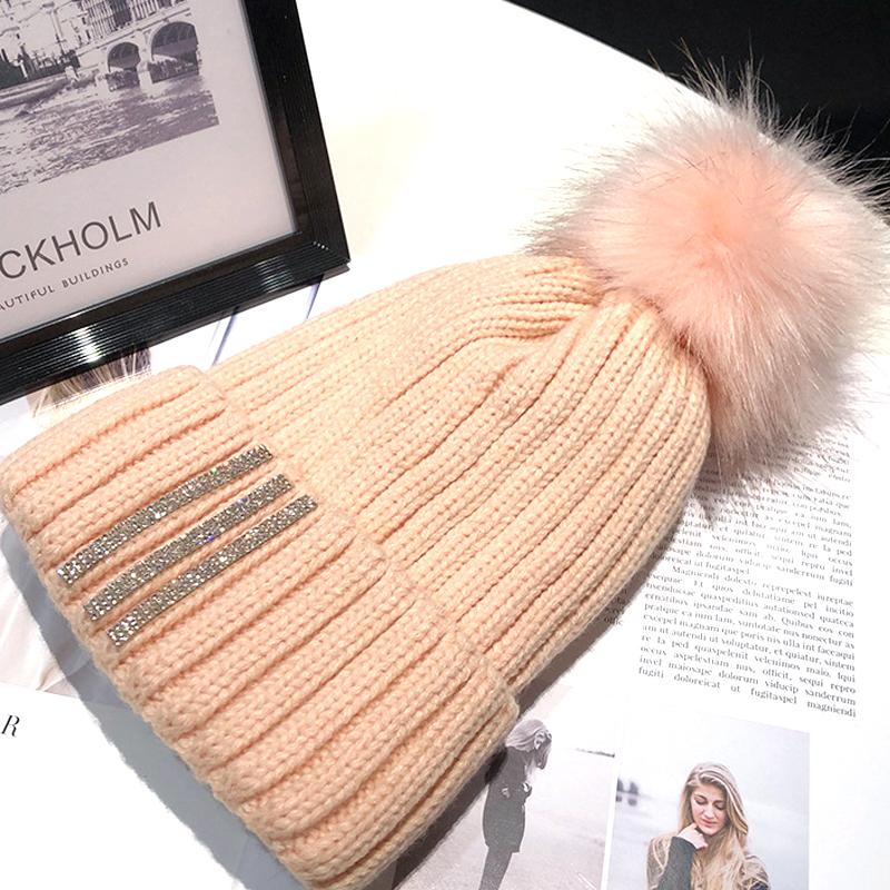Зимние женские шапки-бини, шапки-бини из искусственного меха для мам и детей, шапки для девочек и мальчиков, теплые вязаные помпоны, женские шапки для подростков и девочек, шапки-бини