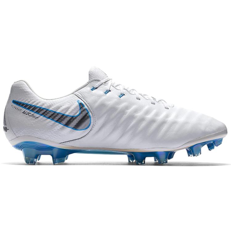 Nike Tiempo Legend 7 Elite FG 'White Blue Hero' (Unisex) White / Metallic Cool Grey-Blue Hero Soccer Shoes AH7238 107