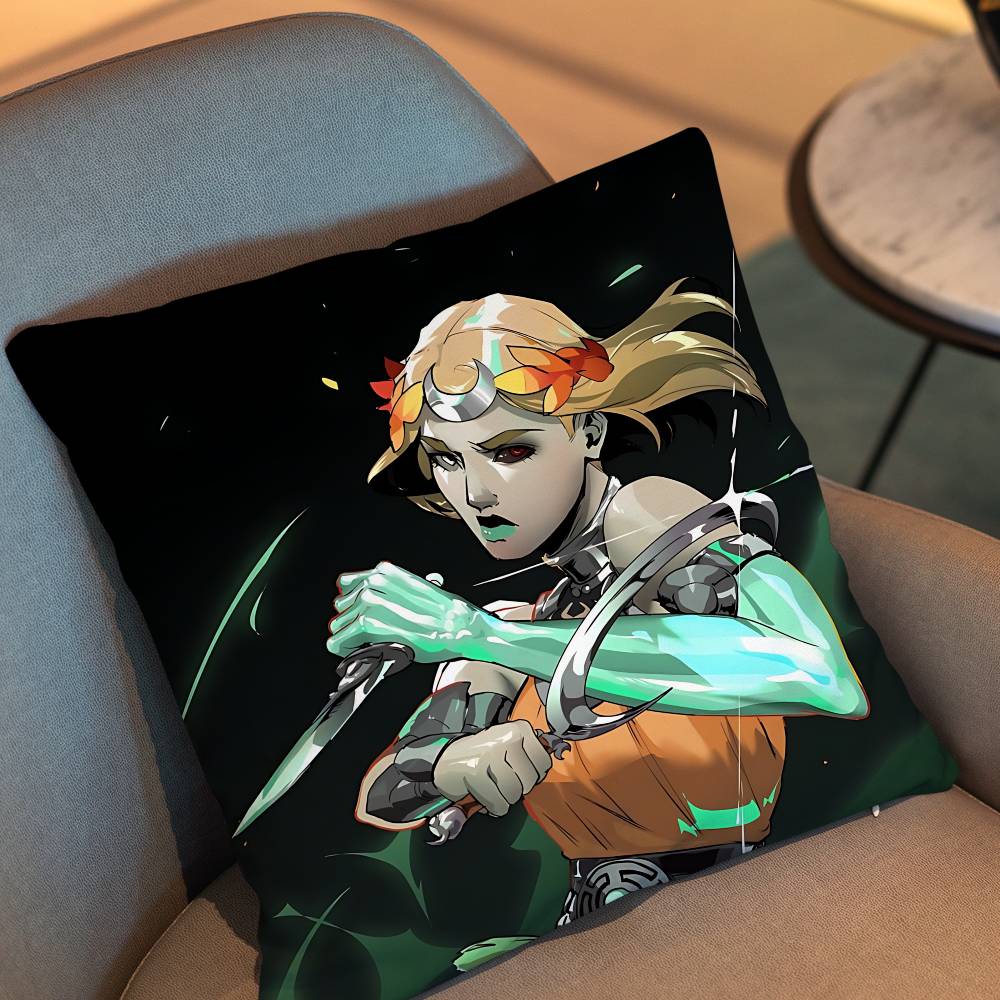 Zagreus Melinoe Hades Pillow Case Square Double-Sided Printing Short Plush Sofa Cushion Cover Bedroom Bedside Pillow
