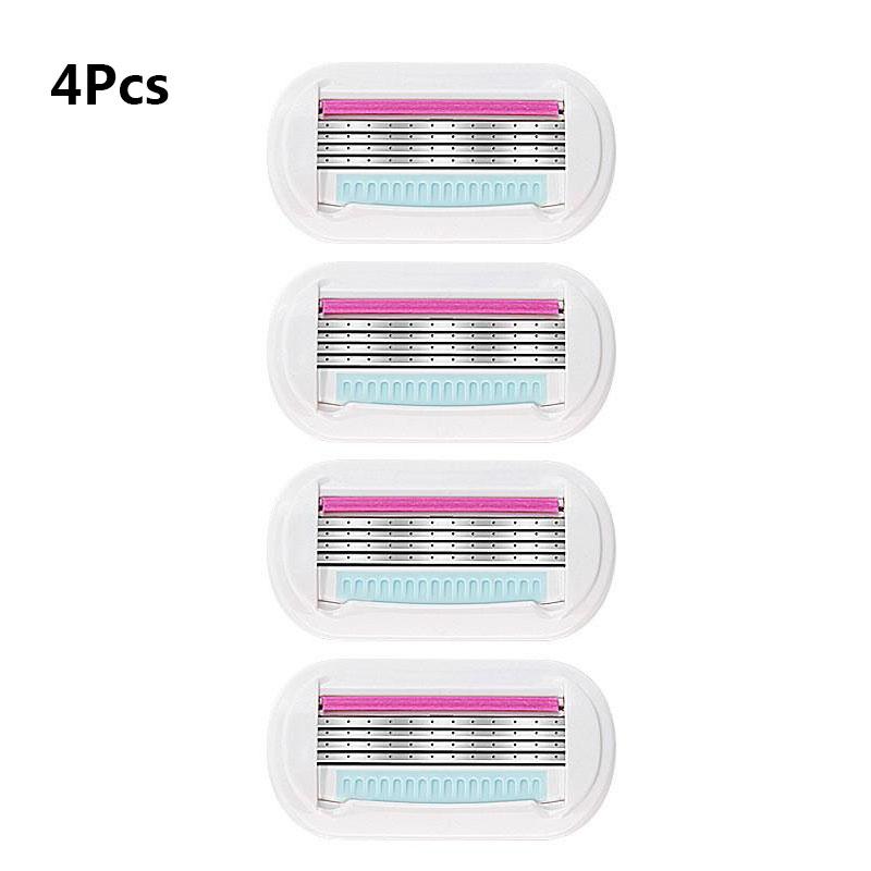 4Pcs Razor Blade For Women 4 Layer Stainless Steel Shaving Blades Safety Beauty Shaver Female