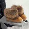 Winter Round Toe Plush Snow Boots for Women Chunky Furry Woman Shoes Comfortable and Elegant Non Slip Fashion Work Ankle Sale