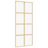 VidaXL Sliding Door, Hanging Door with Stopper, Door with Barn Panels Kitchen Home Interior, Golden Clear Glass 155185