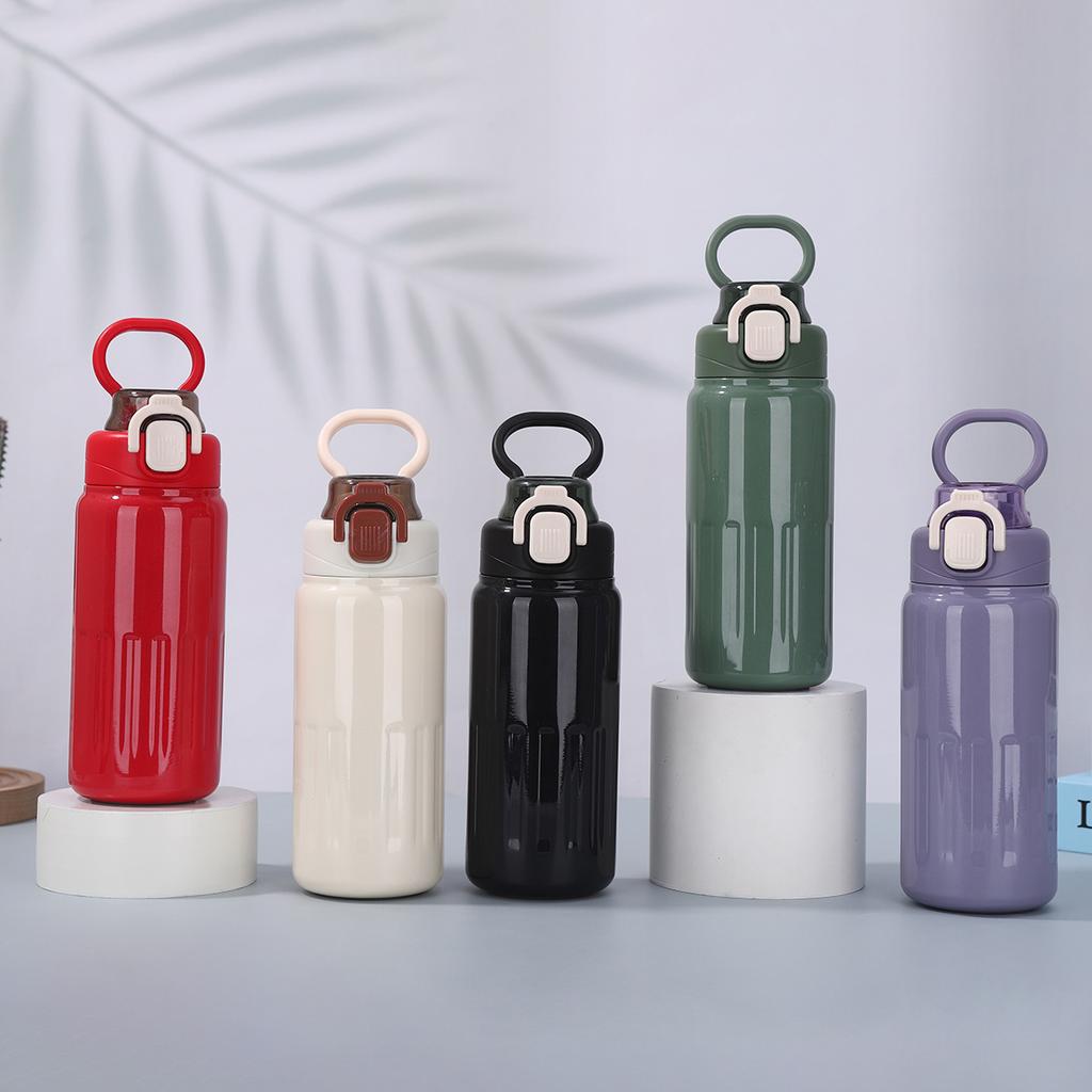 New Stainless Steel Vacuum Thermos Cup Large Capacity with Handle Portable High Appearance Level Men's and Women's Sports Kettle