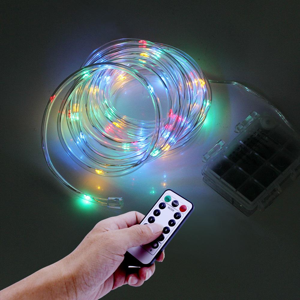LED Rope String Lights Multicolor 5M 10M 100/200leds 8 Modes Fairy Garland Waterproof with Remote Timer Outdoor Christmas Decor