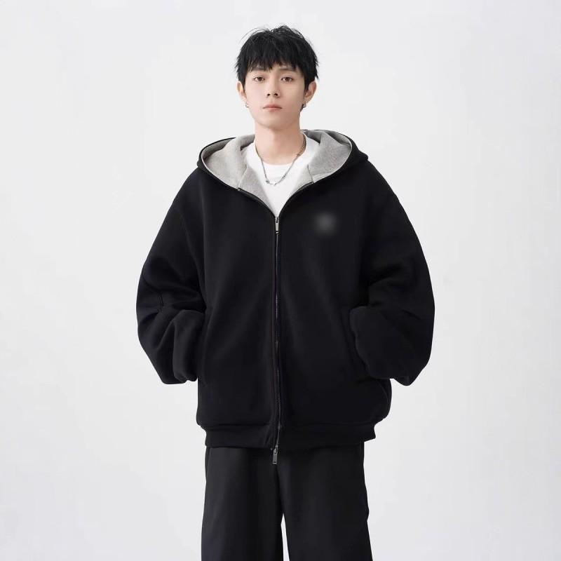 Unisex Casual Cotton Hooded Zip-Up Sweatshirt Jacket Lightweight Streetwear Teens Adults