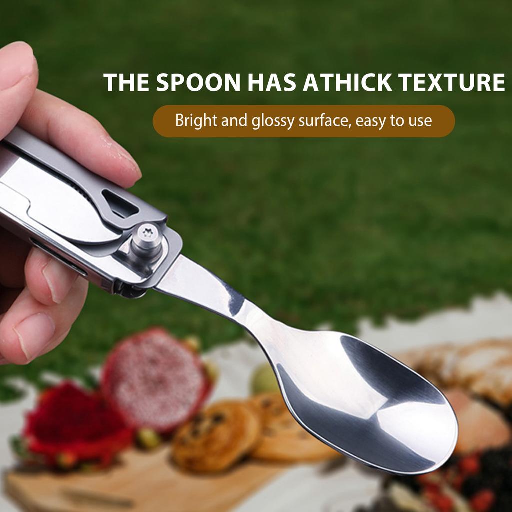 Набор складных столовых приборов для улицы, портативный, ложка, вилка, нож, компактный, для кемпинга, пикника, путешествий, легкий