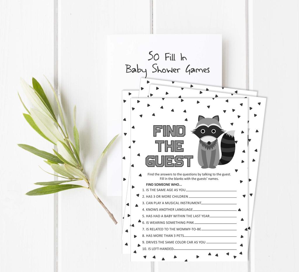 Inkdotpot Игровой набор «Животные джунглей» для вечеринки по случаю рождения ребенка из 50 игр «Азбука для малышей»