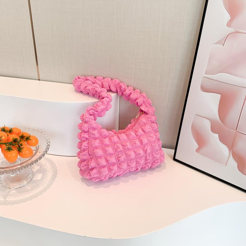 Пузыристый конфетный цвет, новая модная летняя облачная корейская модная клетчатая плиссированная сумка на плечо для женщин