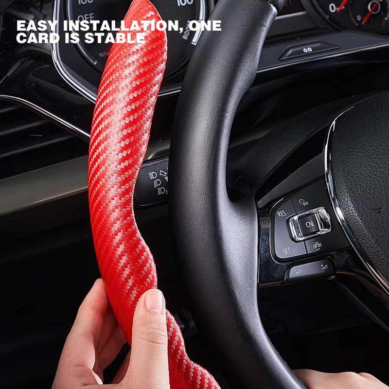 1 пара универсальных автомобильных чехлов на руль с узором из углеродного волокна, нескользящий чехол, автомобильные аксессуары для интерьера