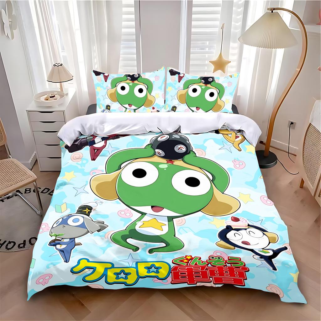 Fashion Duvet Cover Pillowcase Bedding Set Hot Sergeant Frog Adult Boy Girl Bedroom Decoration Children Single Double Large Size