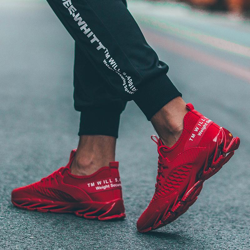 Fashion Men's Sports Shoes Mesh Breathable Shoes Blade Bottom Wear-resistant Large Size Men's Shoes
