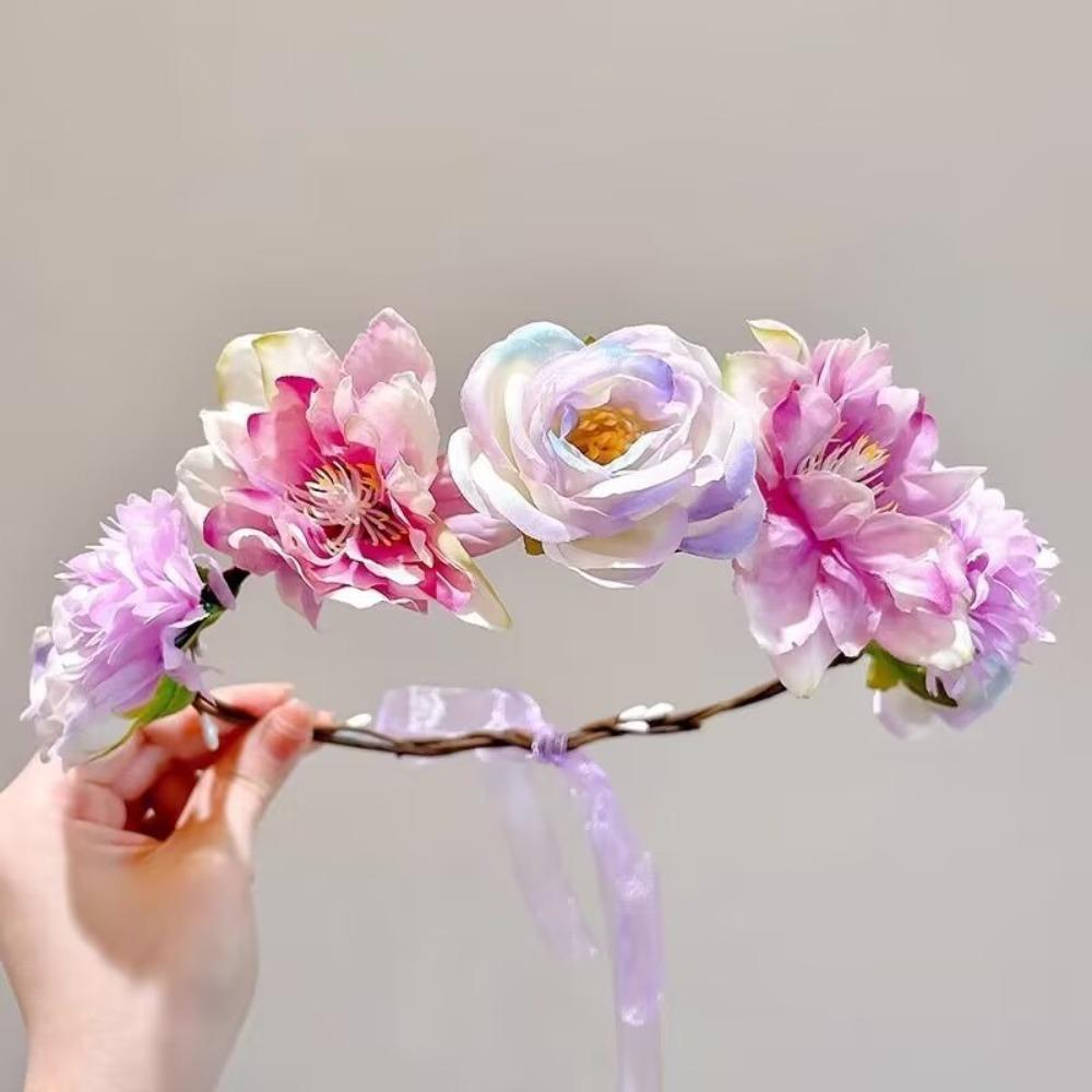 Искусственный Цветок Фея Цветов Свадебный Венок Невесты Свадебная Повязка на Голову Очаровательные Цветочные Повязки
