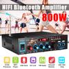 Bluetooth стерео аудио усилитель 800 Вт автомобильный домашний Hi-Fi музыкальный SD USB FM усилитель с дистанционным управлением 12 В/220 В