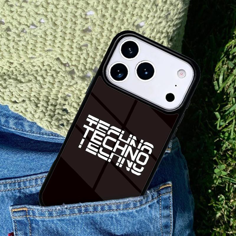 Чехол для телефона в стиле техно для iPhone 17 AIR 16 Pro Max 15 14 Pro 11 12 13 Ударопрочный силиконовый чехол