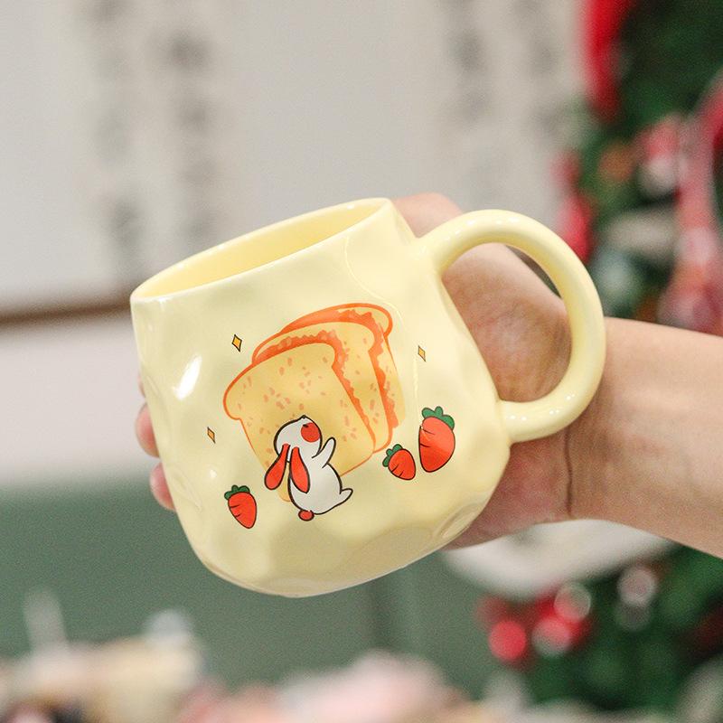 Керамическая кружка в кремовом стиле, чашка для питья воды высокой ценности, чашка с узором "щипок" с крышкой и ложкой, кофейная чашка, милая чашка для подарка на мероприятие