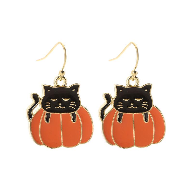Halloween Earrings Skull Spider Pumpkin Ghost Black Cat Spooky Funny Women Jewelry