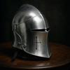 Medieval Barbuta Visored Helmet 18g Steel Knight Armor Warrior Helmet for LARP, Cosplay, Reenactment