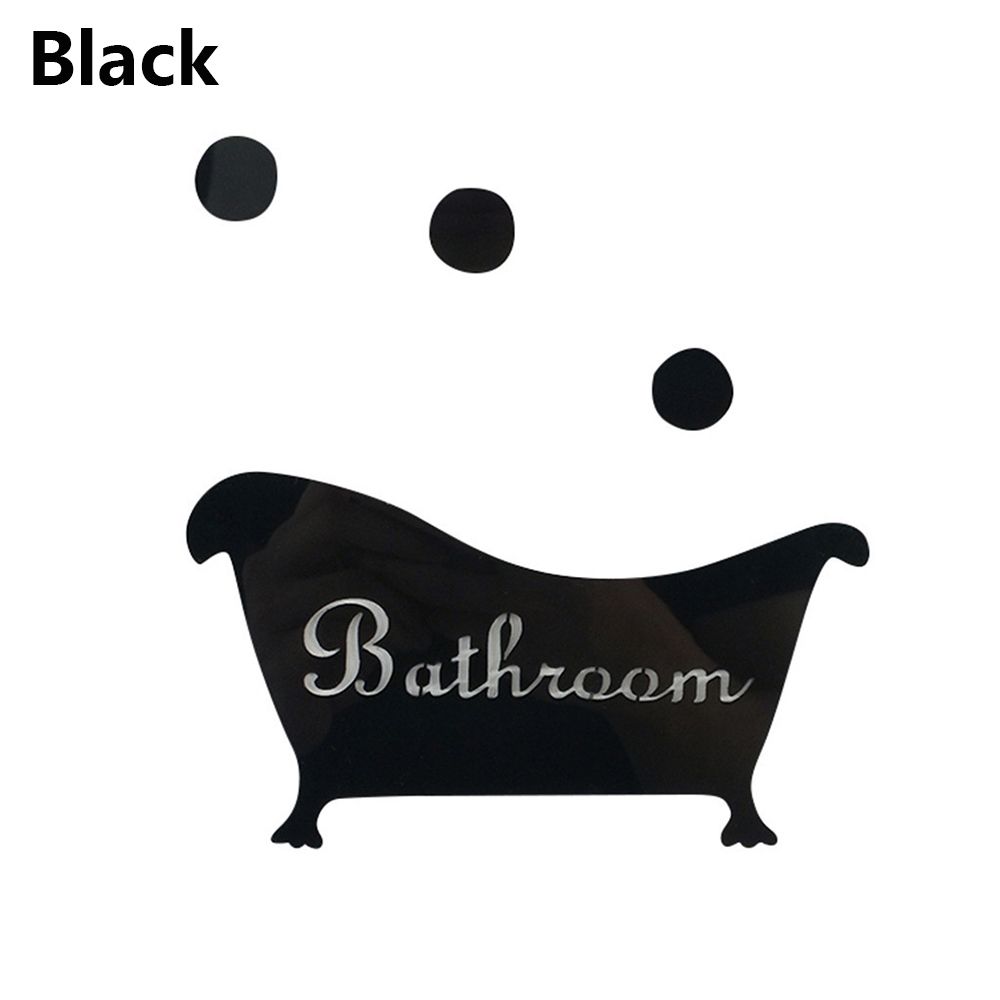 Decals Home Decoration Wall Sticker Bathroom Door Plate Washroom Entrance Sign Mirror Surface