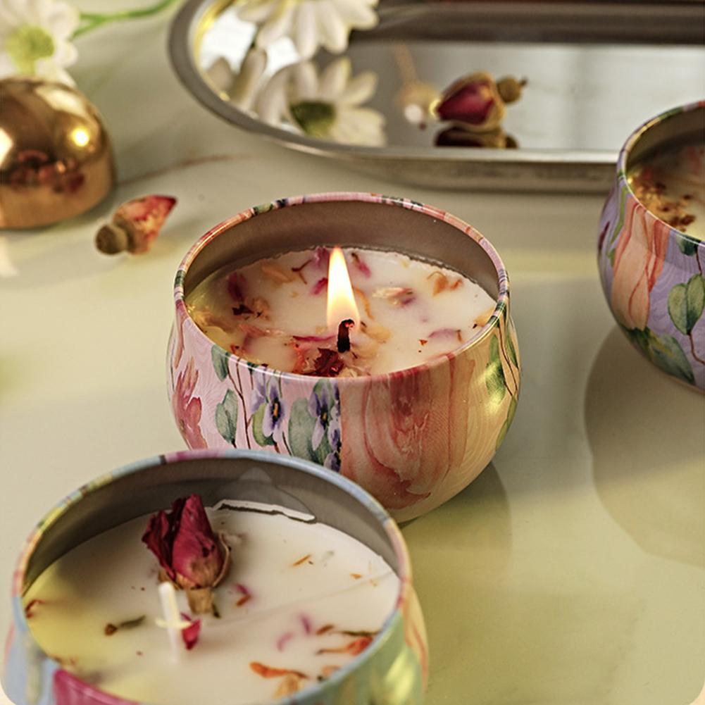 Винтажная ароматическая свеча для ароматерапии из сухих цветов, сочетание соевого воска, масла и эфирного масла, идеальный подарок для подруг