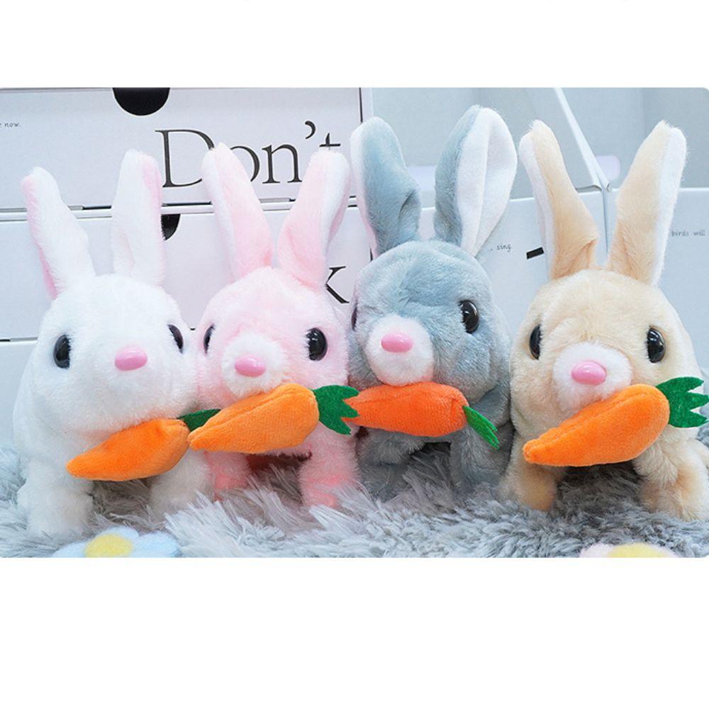 Long Ears Electric Rabbit Plush Toy Walks and Makes Sounds Little Tie-Dyed Rabbit Doll Kids