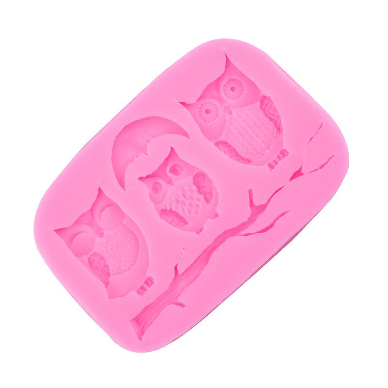 Owl Moon Tree Branch Silicone Mold Animals Fondant Cake Decorating Tools Cupcake Moulds