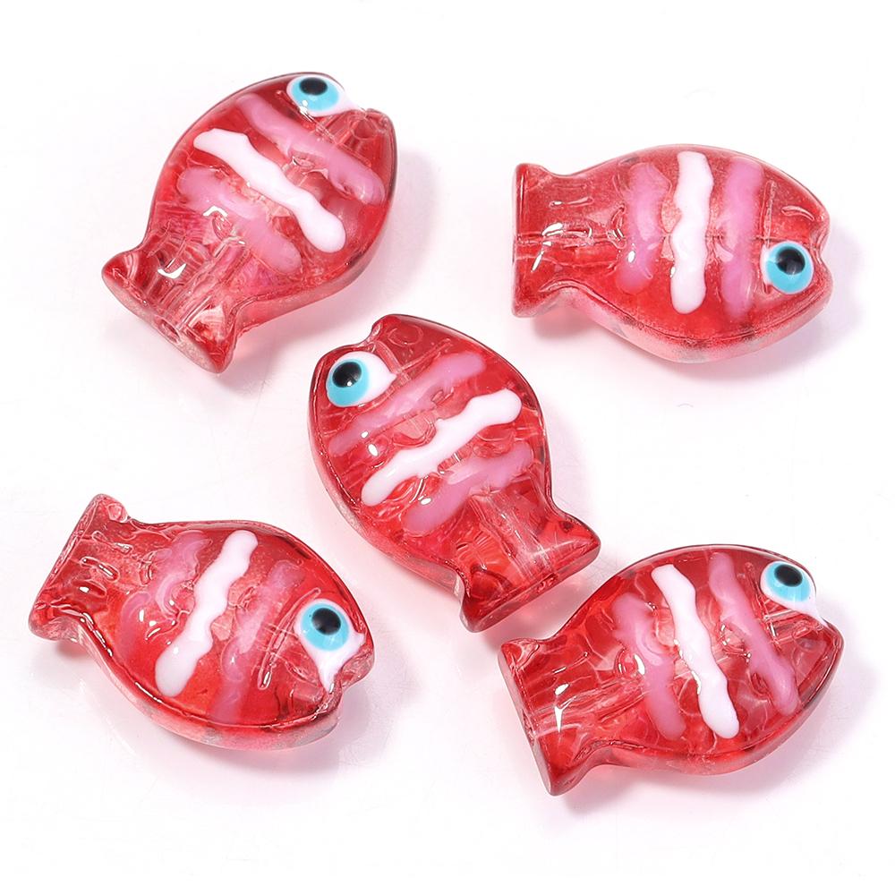 5 шт./лот Разноцветные ручной работы Lampwork Бусины Милые Мультяшные Морские Рыбки Россыпью Стеклянные Бусины Для DIY Модного Браслета Серьги Украшения