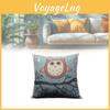 Декоративная подушка Сова Аниме Съемный льняной чехол Мягкий полиэфирный наполнитель Диван