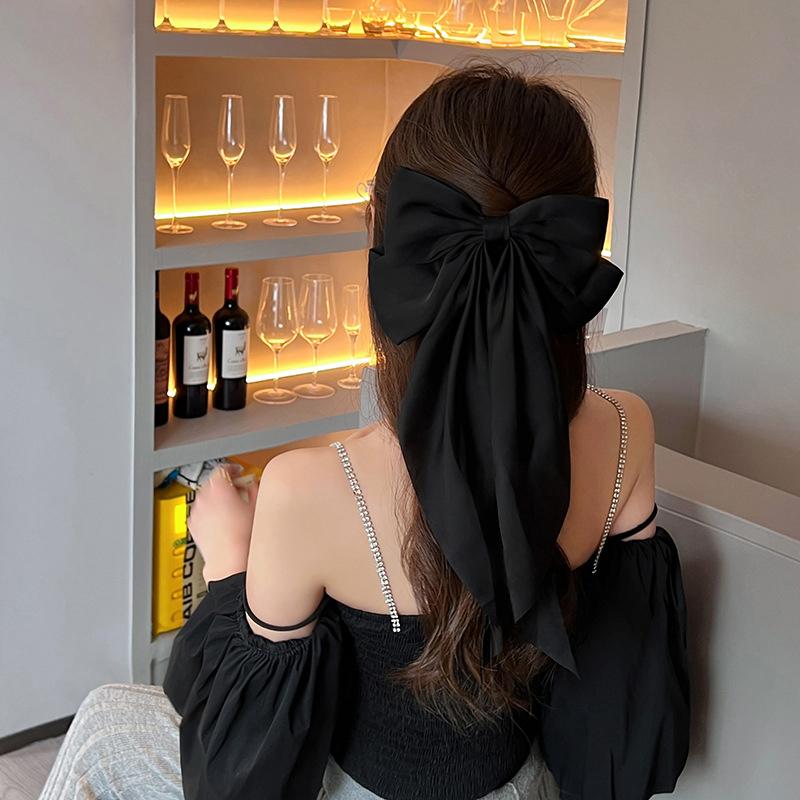 Элегантная красная лента-лента с бантом, заколка для волос для женщин и девочек, аксессуары для волос