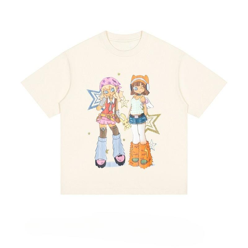 Japanese Harajuku Y2k Women's Cropped Grunge Clothing 2000s Tops Emo T Shirt for Women Goth Graphic Tees Female Clothing