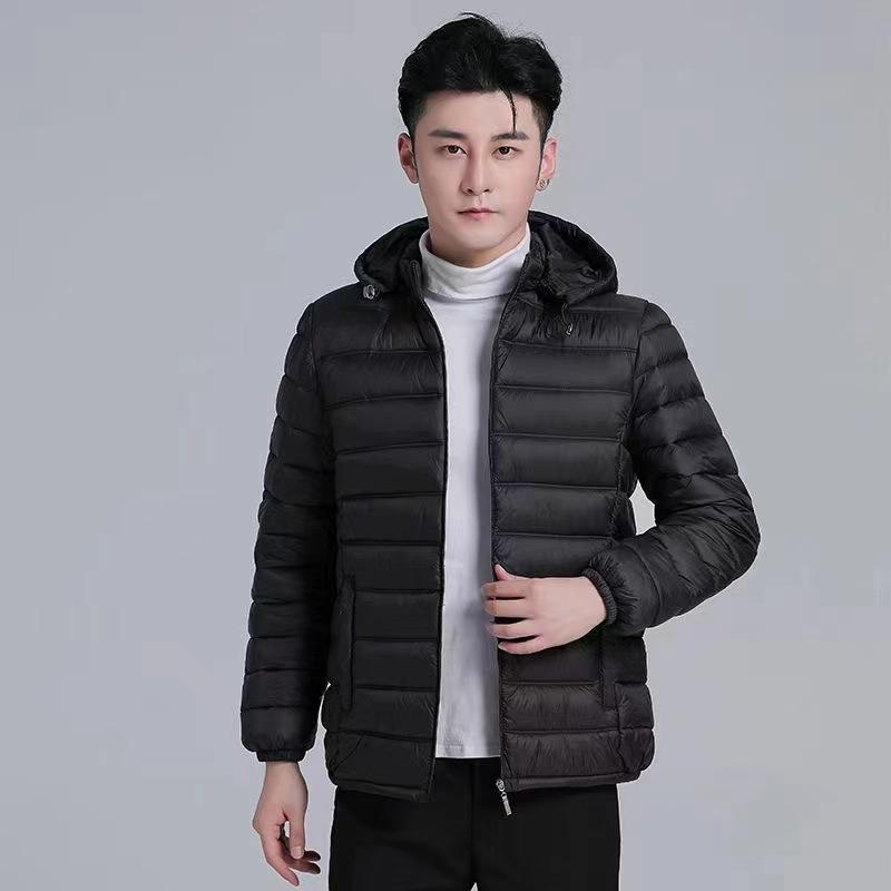 Light Down Cotton-padded Clothes Men's Short Hooded Warm Cotton Clothes Large Size Youth Autumn and Winter Jacket