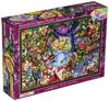 Tenyo [Made In Japan] 500-Piece Stained Art Gyutto Series Jigsaw Puzzle Disney Alice In Wonderland Story Stained Glass (25x36cm) DSG-500-473 with