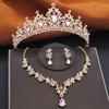 Gorgeous Bridal Jewelry Sets Women Tiara Crown and Earring Necklace Set Princess Girls Wedding Dress Costume Accessories