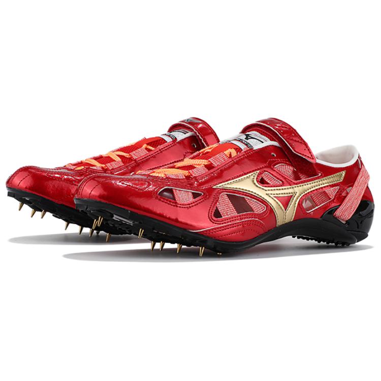 Mizuno Chrono Inx 9 Sp Профессиональные Нескользящие Износостойкие Низкие Кроссовки для Спринта и Бега Унисекс Красный Золотой Черный U1GR213052