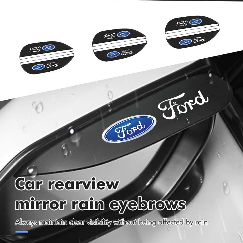 2pcs Car Rearview Mirror Rain Eyebrow Protector Stickers For Ford Focus mk2 mk3 mk4 Fiesta Ranger Mondeo S-MAX Kuga UR1