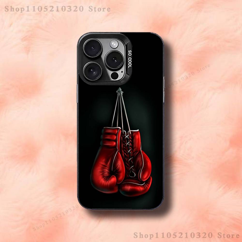 Боксерские перчатки Чехол для телефона для тренировок Для iPhone 17,16,15,14,13,12,11,Pro,Max,Plus,E,Air,Mini Черный ТПУ Чехол