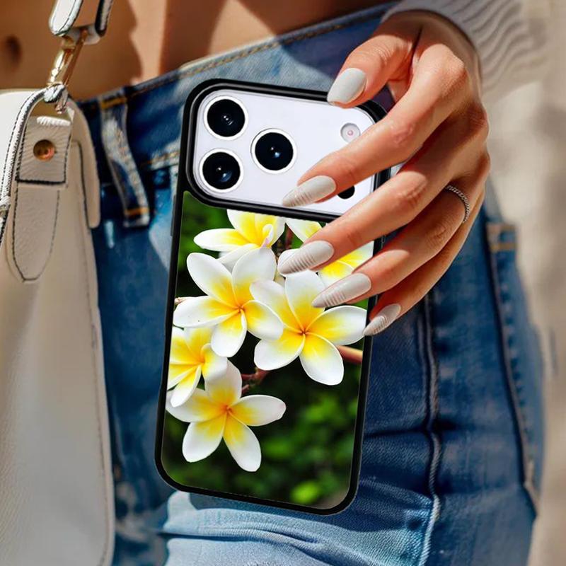 Чехол для телефона с тропическими цветами франжипани для iPhone 17 Air 14 15 13 12 Max Чехол для Apple 14 15 16 16e 11 Pro Max Plus Coque