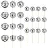 24pcs Reflective Discos Ball Cupcake Toppers Cake Decorations for Wedding Birthday Party Supplies Dessert Accessories