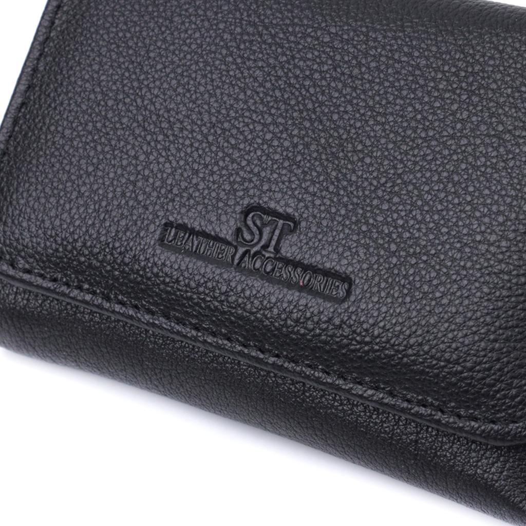 Beautiful Women's Wallet with Coin Holder Made of Genuine Leather ST Leather 22728 Black
