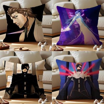 Аниме A-Айзен СосукэS B-BLEACH Наволочка для подушки Защита от пылевых клещей Наволочка на молнии-невидимке Шелковистый коротковорсовый Чехол на подушку для дивана