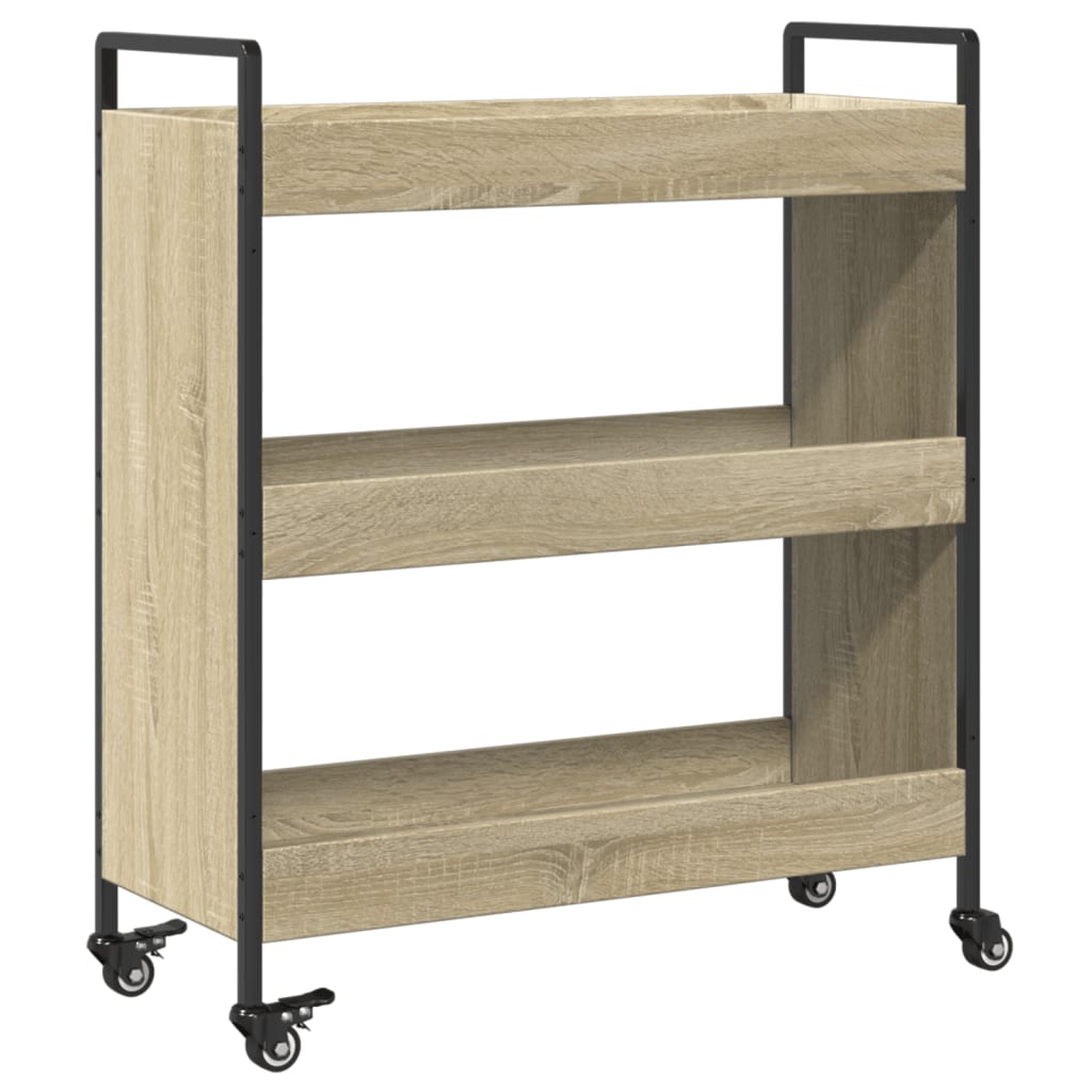 Kitchen Trolley in Sonoma Oak 70 x 30 x 82 cm Engineered Wood